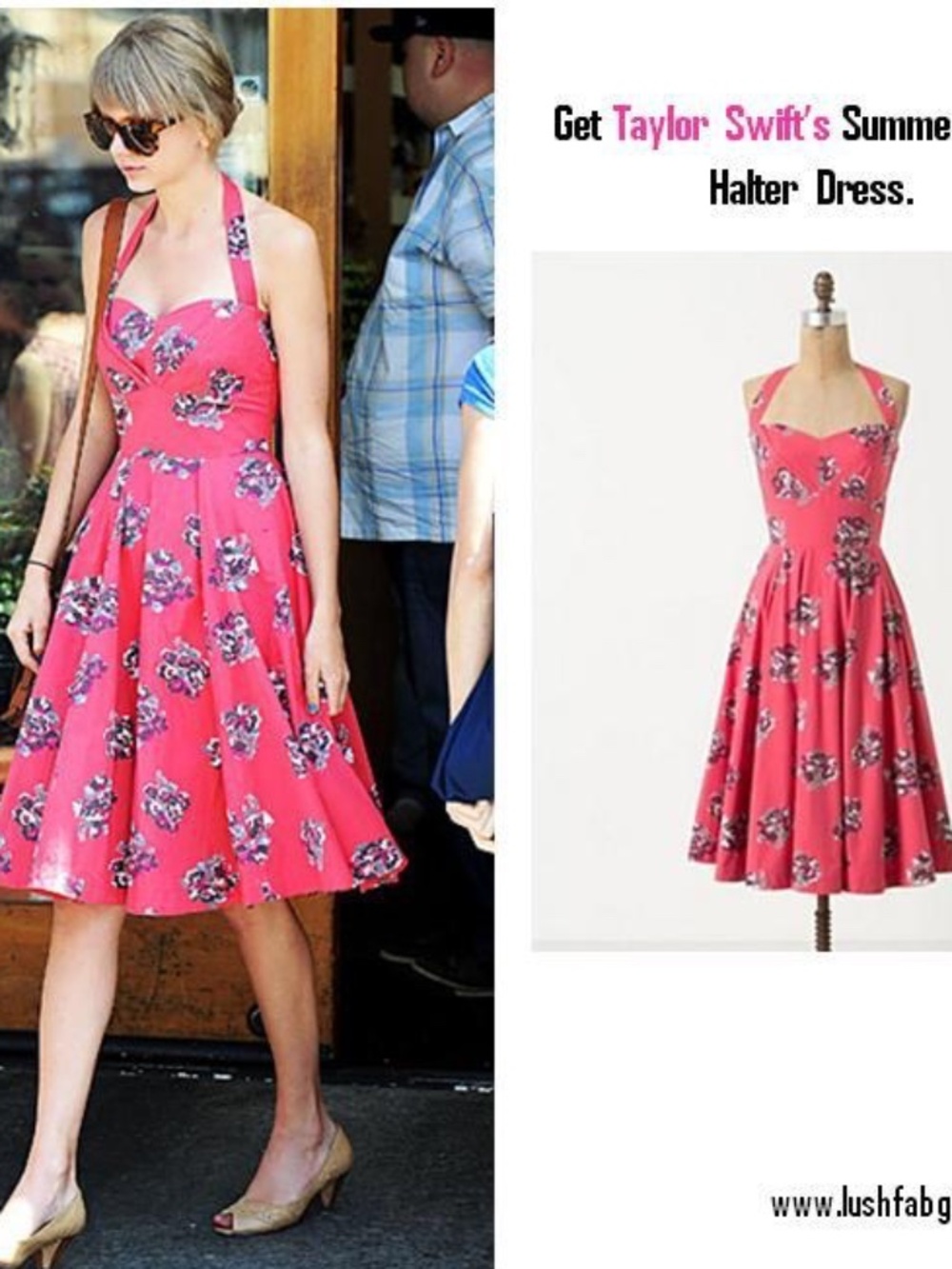 Anthropologie Girls from Savoy Akebono Pink Floral Sweetheart Halter Dress 8